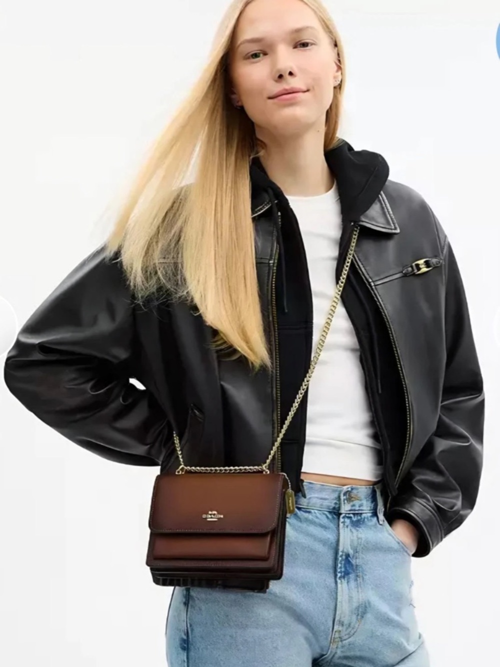Coach Mini Crossbody Klara in Red Wine , with all Gold Chain and Snakeskin sides